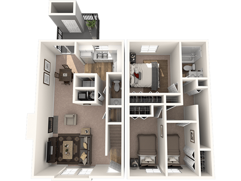 Floor plan for 3 beds, 1.5 baths, 1200 sqft
